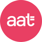 Pink circle with the AAT logo in the middle