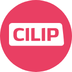 Pink circle with the CILIP logo in the middle.