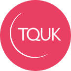 Pink circle with the TQUK logo inside