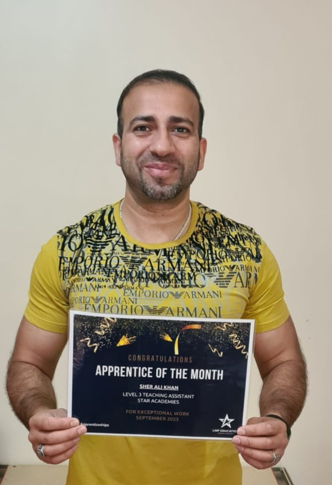 Apprentice of the Month Teaching Assistant Sher-Ali Khan