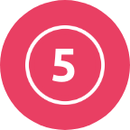 Pink circle with a number 5 inside