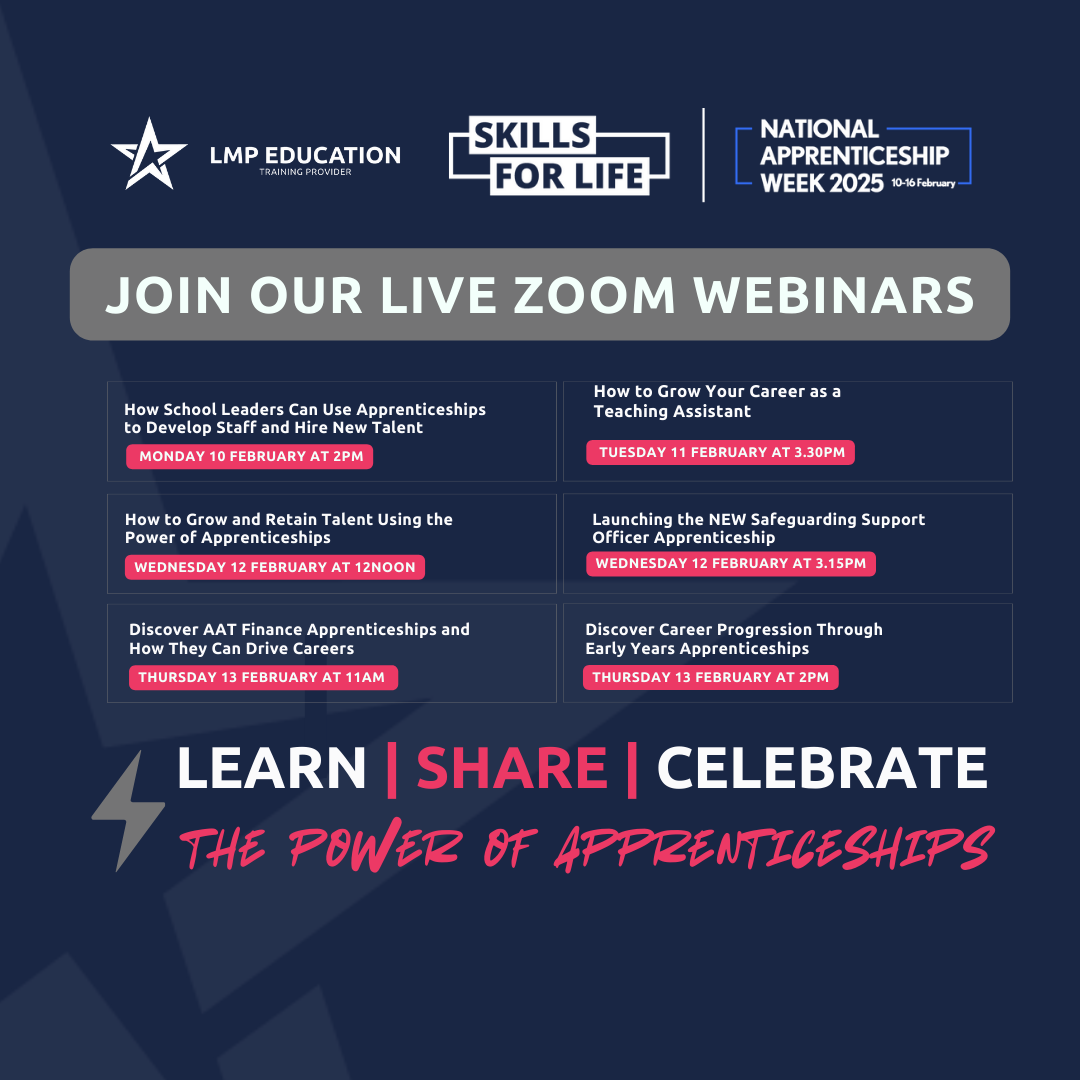 Limited spaces remaining sign up to LMP’s National Apprenticeship Week webinars! 